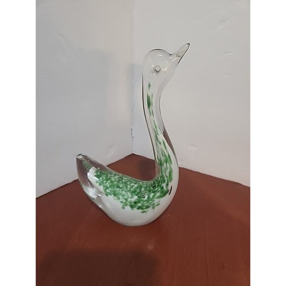 Vintage Hand Blown Glass Swan Figurine Paperweight - Picture 1 of 5